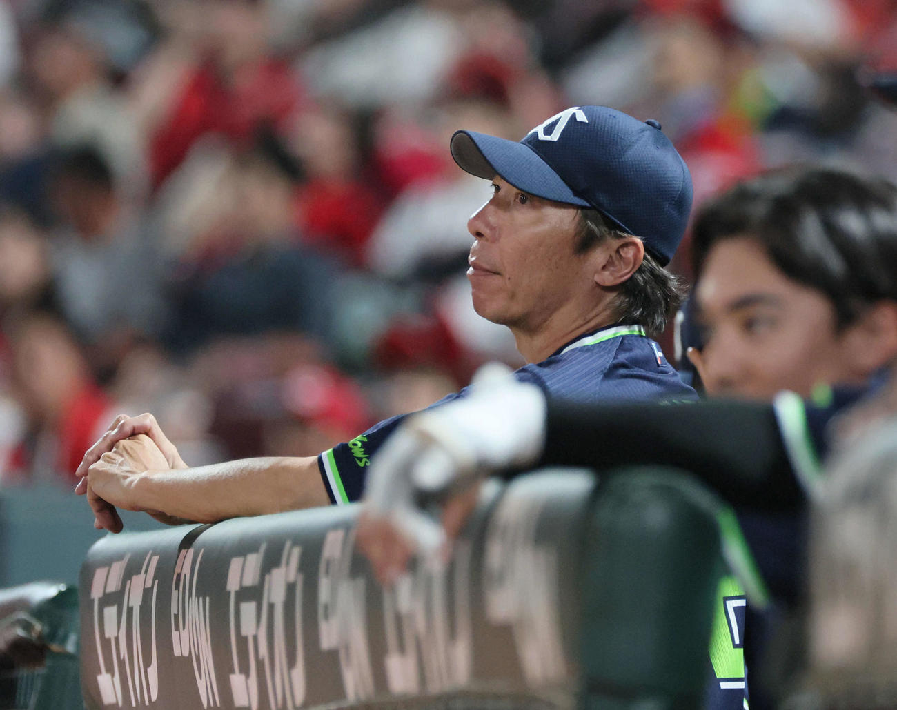 広島対ヤクルト　9回表ヤクルト、ベンチの高津監督（撮影・加藤孝規）