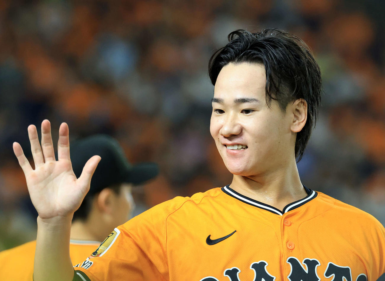 巨人井上温大（2025年6月17日撮影）
