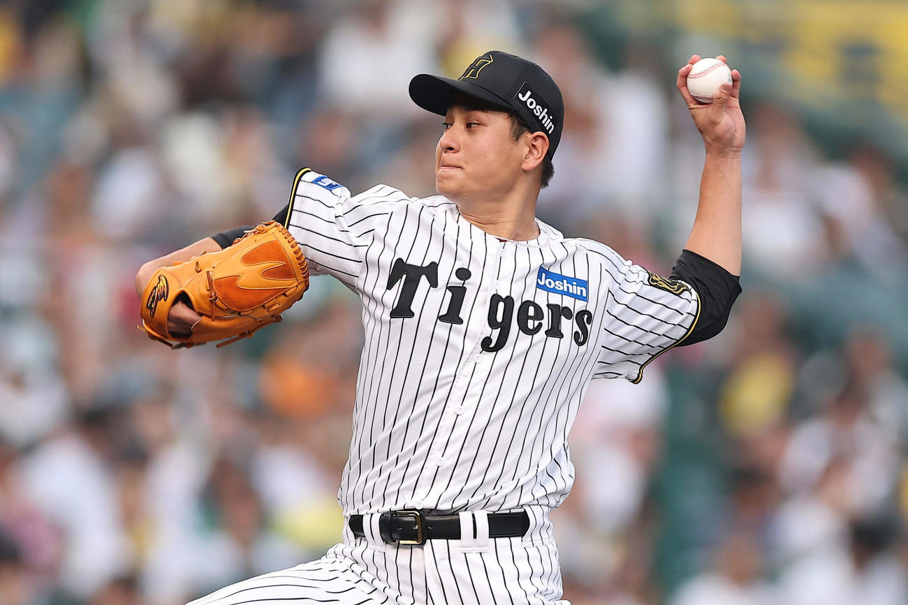 阪神対巨人　力投する阪神先発の大竹（撮影・前田充）