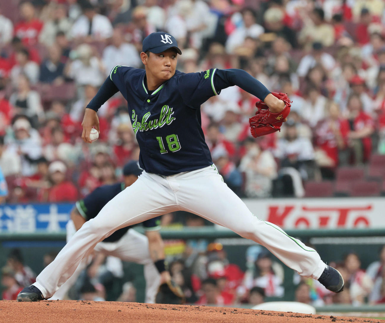 広島対ヤクルト　ヤクルト先発の奥川（撮影・加藤孝規）