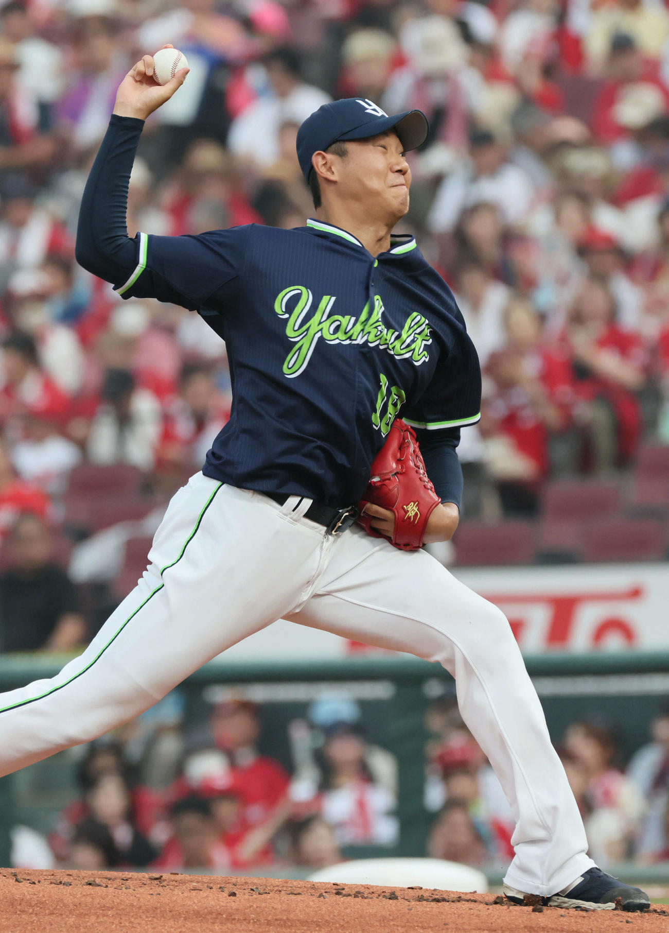 広島対ヤクルト　ヤクルト先発の奥川（撮影・加藤孝規）