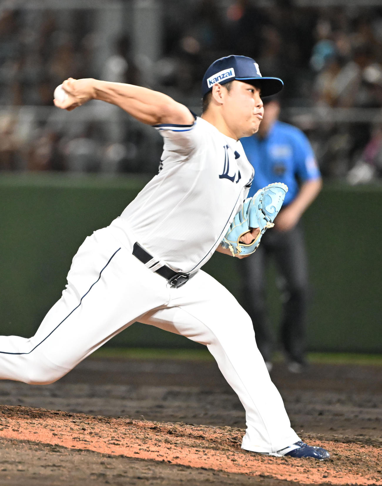 西武対オリックス　9回に登場する西武平良（撮影・和賀正仁）