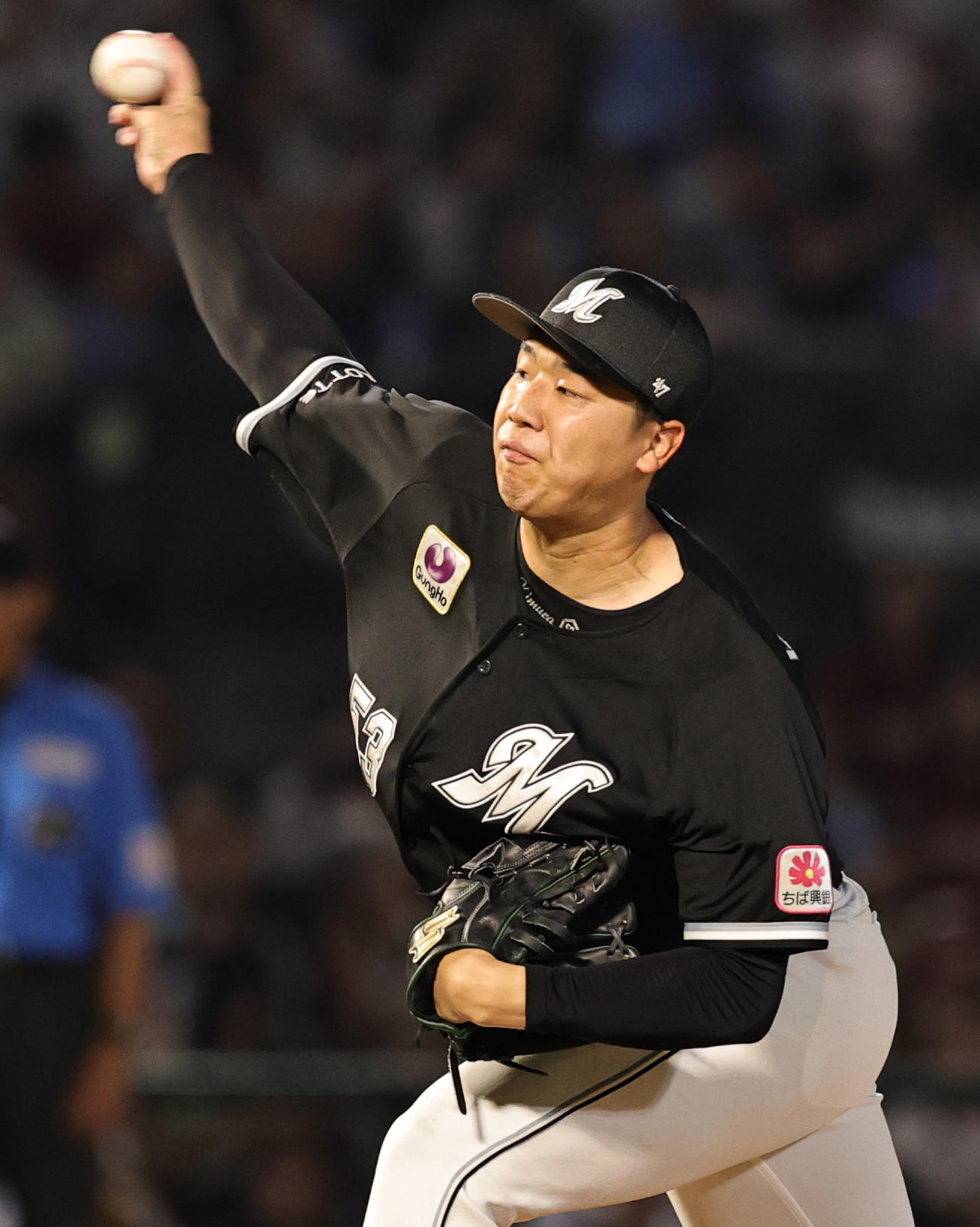 楽天対ロッテ　ロッテ先発の木村（撮影・野上伸悟）