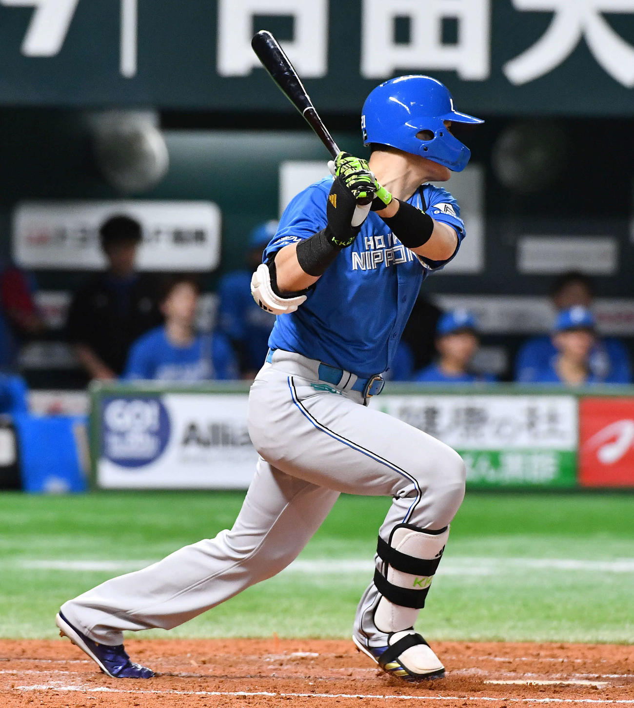 ソフトバンク対日本ハム　5回表日本ハム1死、清宮幸は左前安打を放つ（撮影・岩下翔太）