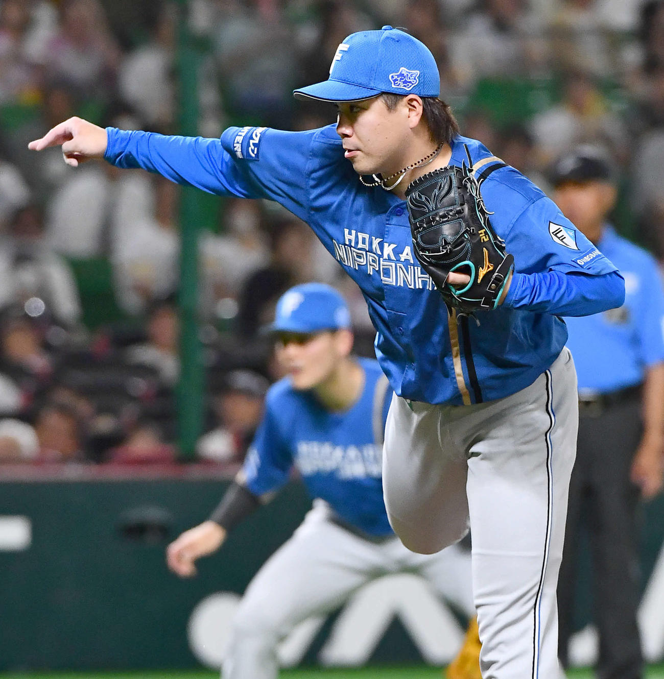 ソフトバンク対日本ハム　日本ハム先発の金村（撮影・岩下翔太）