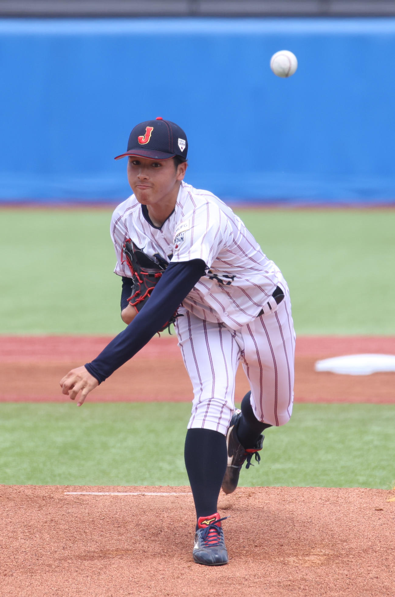 ヤクルト2軍対大学代表　先発した立命大・有馬（撮影・柴田隆二）