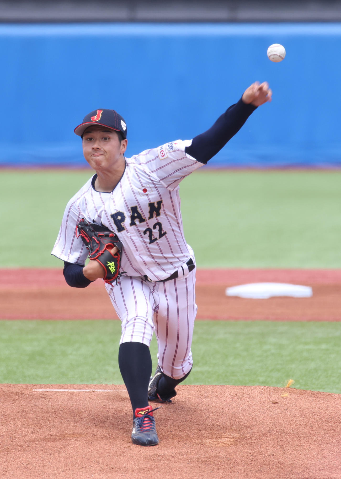 ヤクルト2軍対大学代表　先発した立命大・有馬（撮影・柴田隆二）