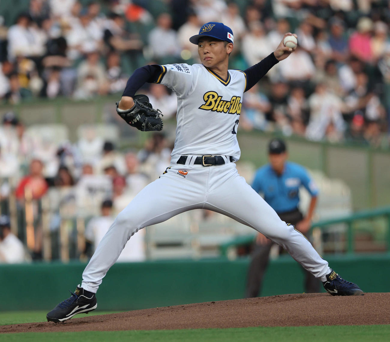オリックス対ロッテ　オリックス先発の曽谷（撮影・西尾就之）
