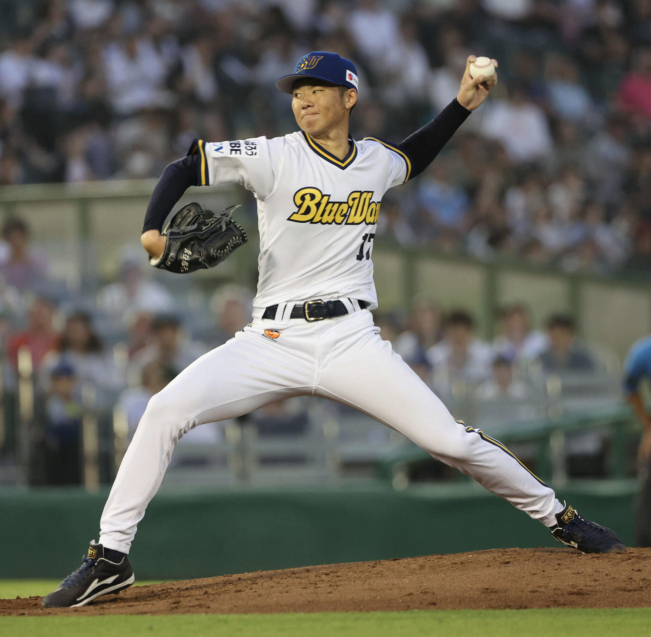 オリックス対ロッテ　オリックス先発の曽谷（撮影・西尾就之）