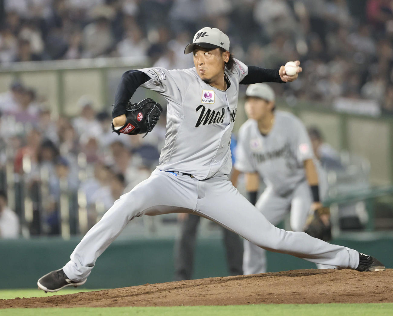 オリックス対ロッテ　ロッテ2番手坂本（撮影・西尾就之）