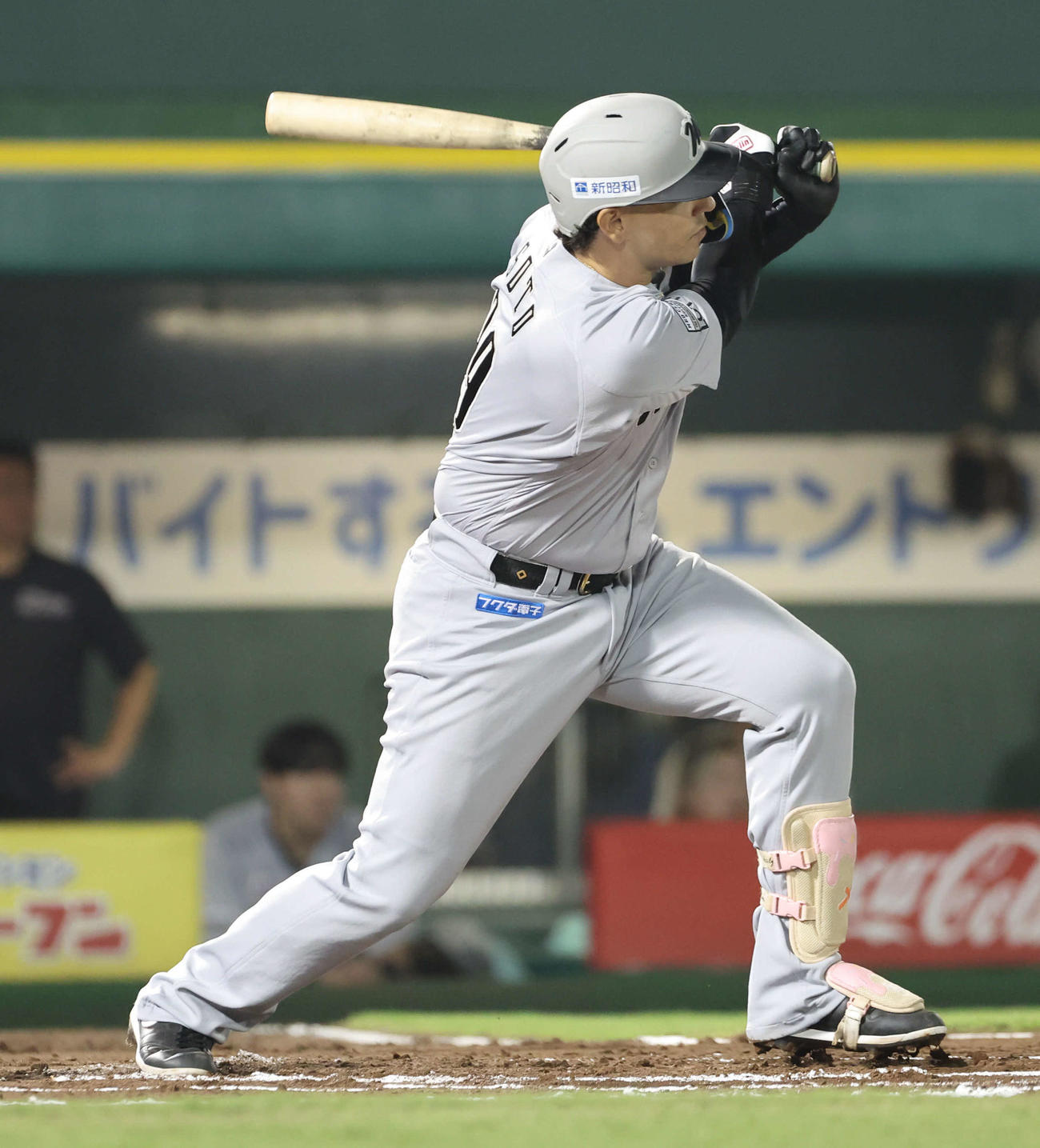 オリックス対ロッテ　6回表ロッテ1死二塁、ソトは左前適時打を放つ（撮影・西尾就之）