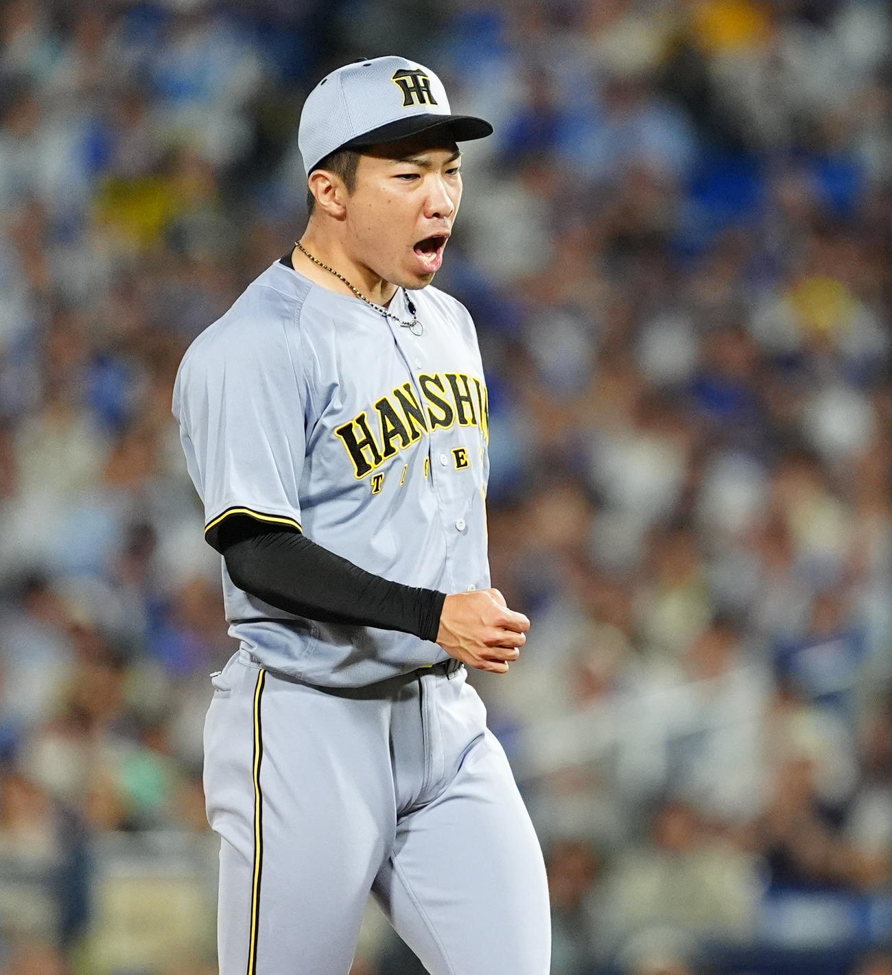 DeNA対阪神　8回裏に登板し3者凡退に抑えた阪神石井（撮影・清水貴仁）