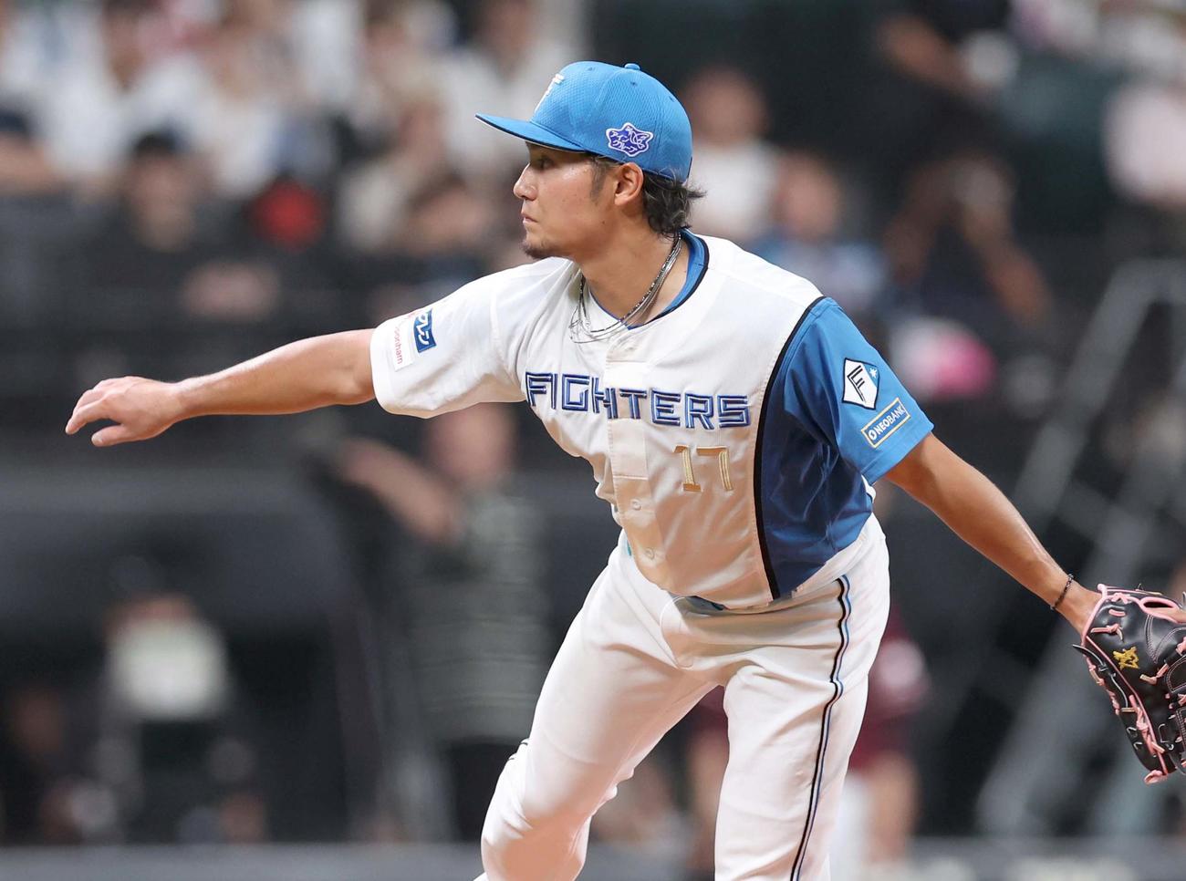 日本ハム対楽天　9勝目を挙げた伊藤（撮影・黒川智章）