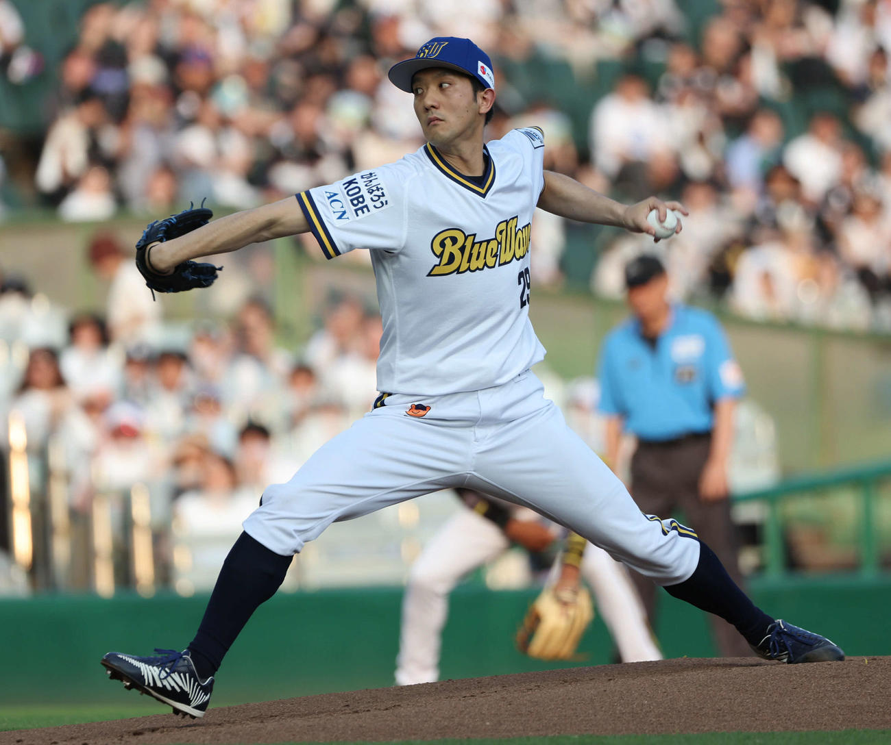 オリックス対ロッテ　オリックス先発の田嶋（撮影・西尾就之）