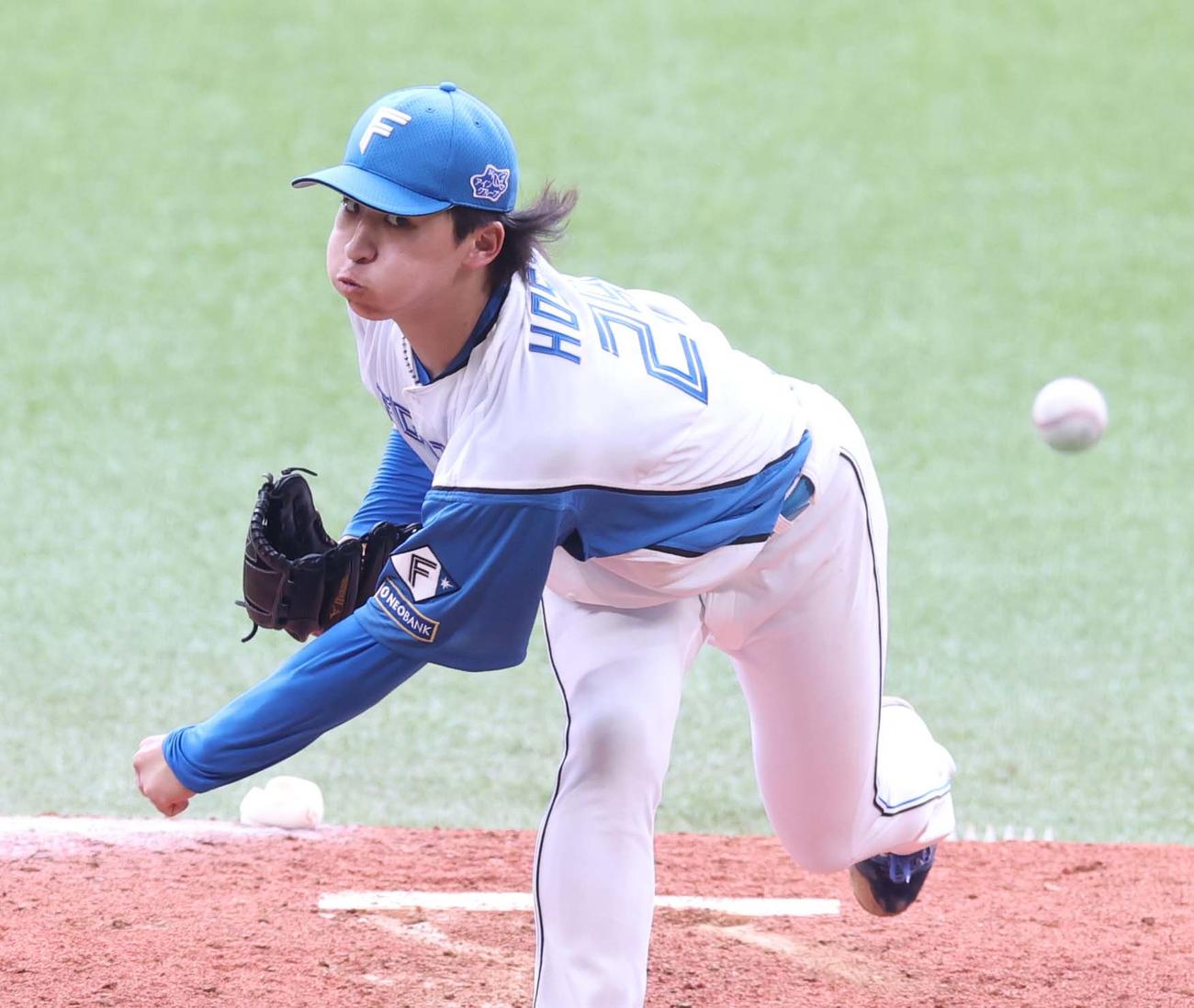 日本ハム対楽天　日本ハム先発の細野（撮影・黒川智章）