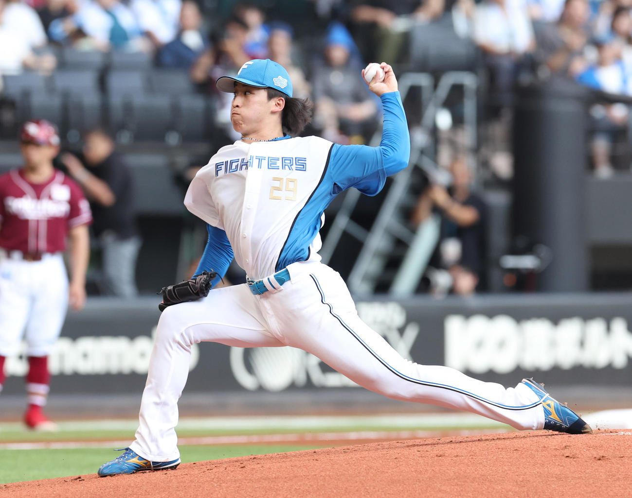 日本ハム対楽天　日本ハム先発の細野（撮影・黒川智章）