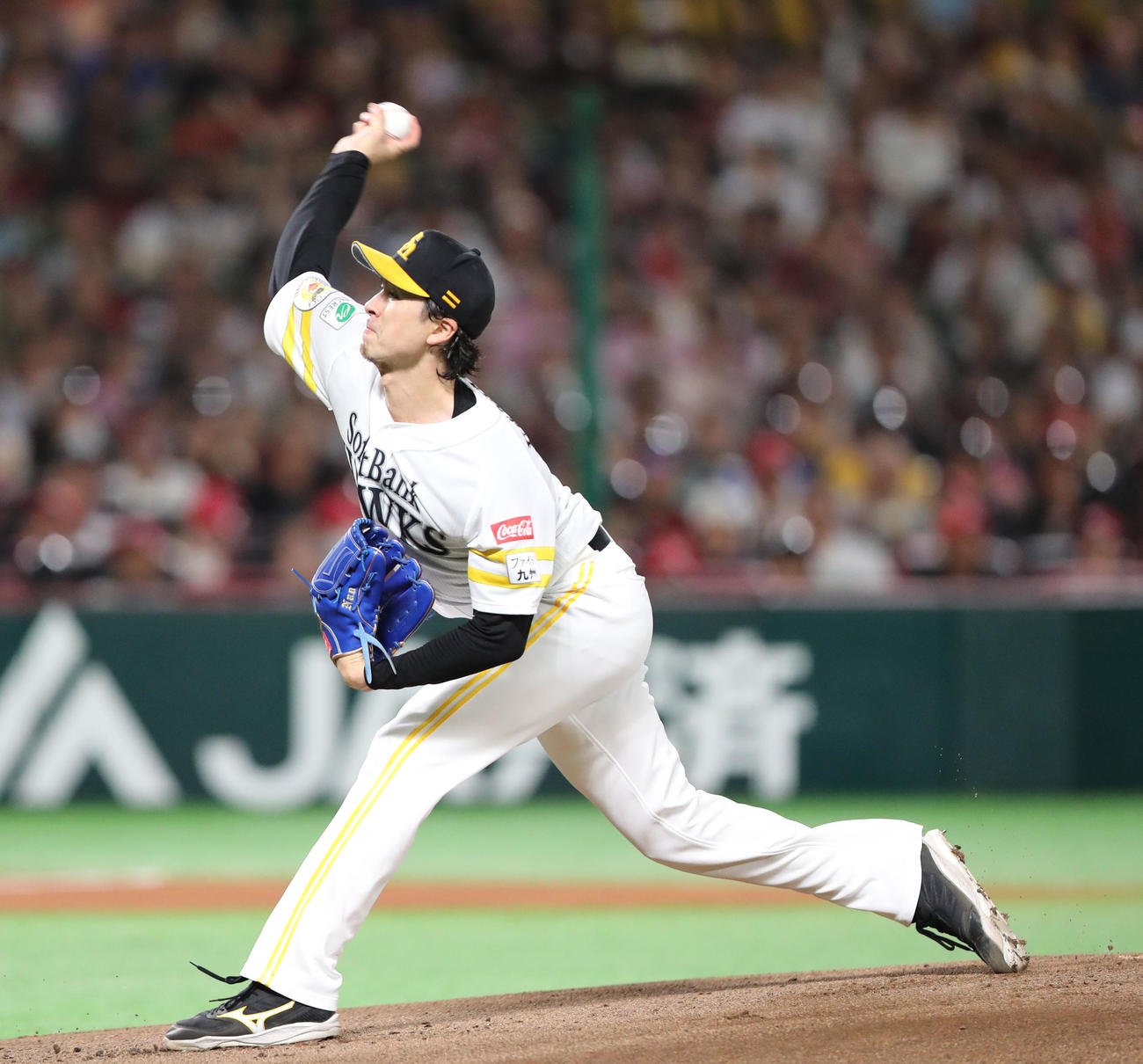 ソフトバンク対西武　先発・上沢（撮影・梅根麻紀）