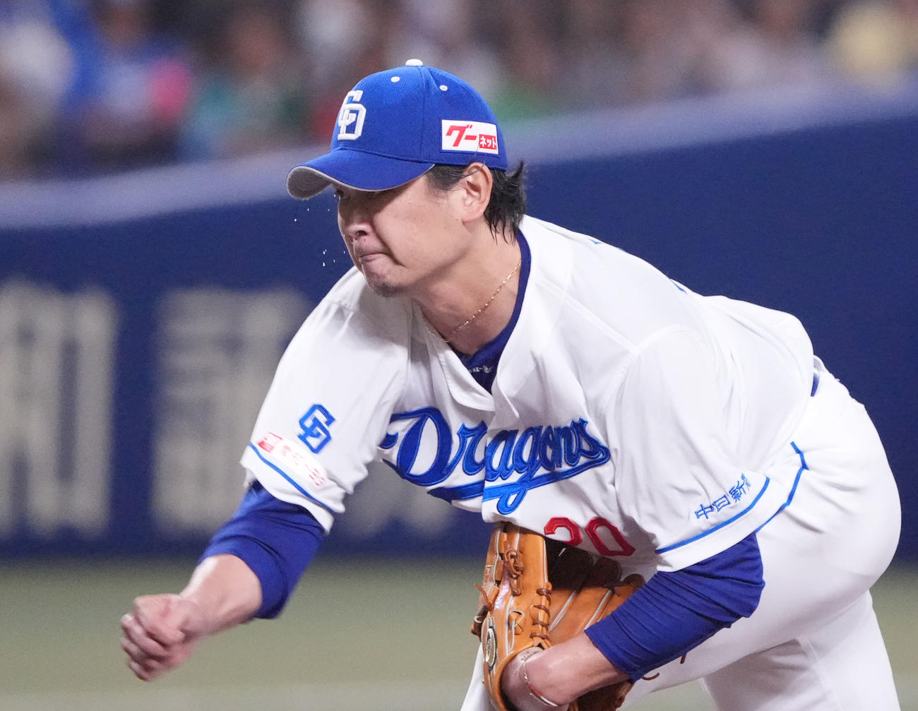 中日対ヤクルト　中日先発の涌井（2025年7月5日撮影）