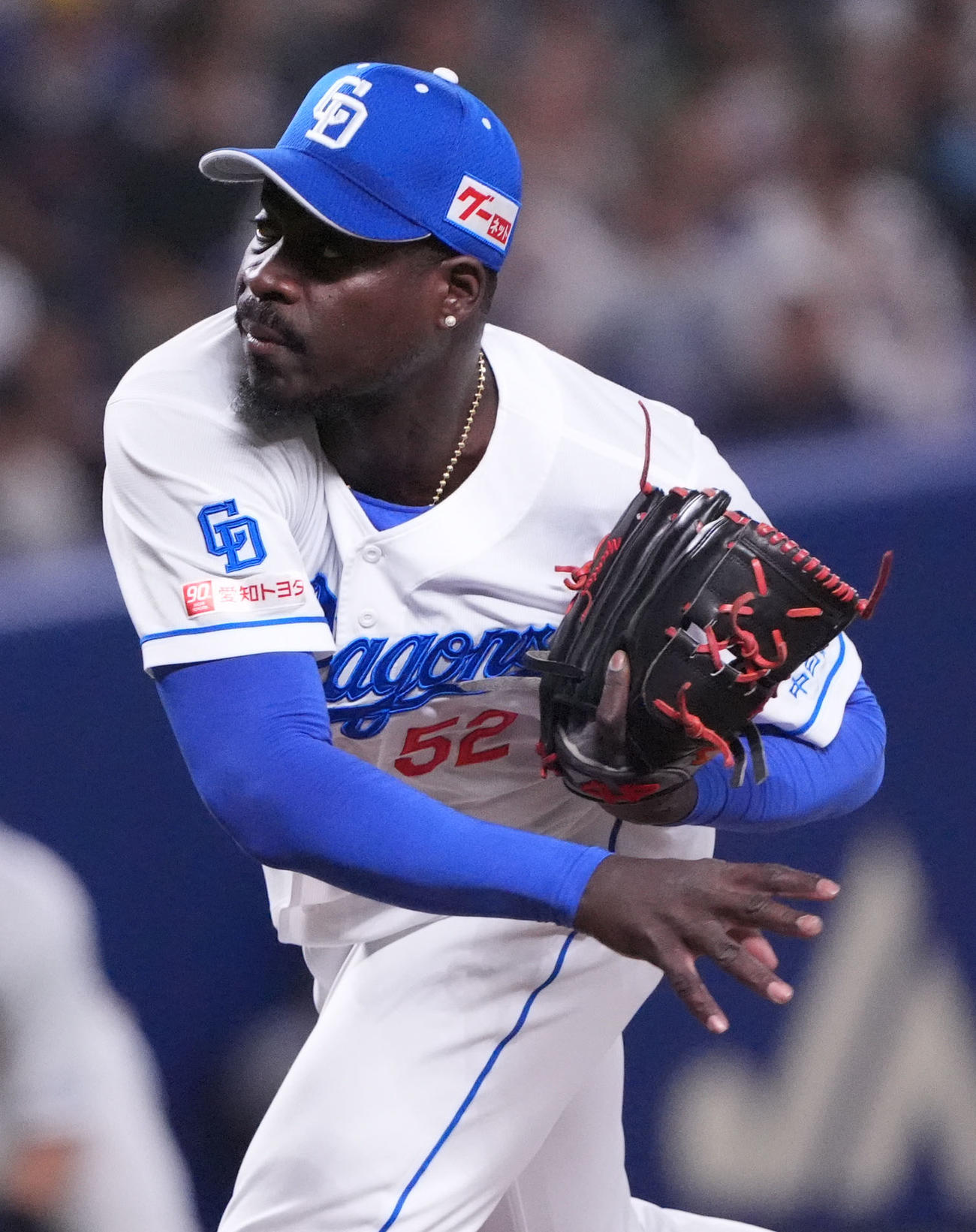 中日対ヤクルト　7回表、中日2番手で登板するマルテ（撮影・森本幸一）