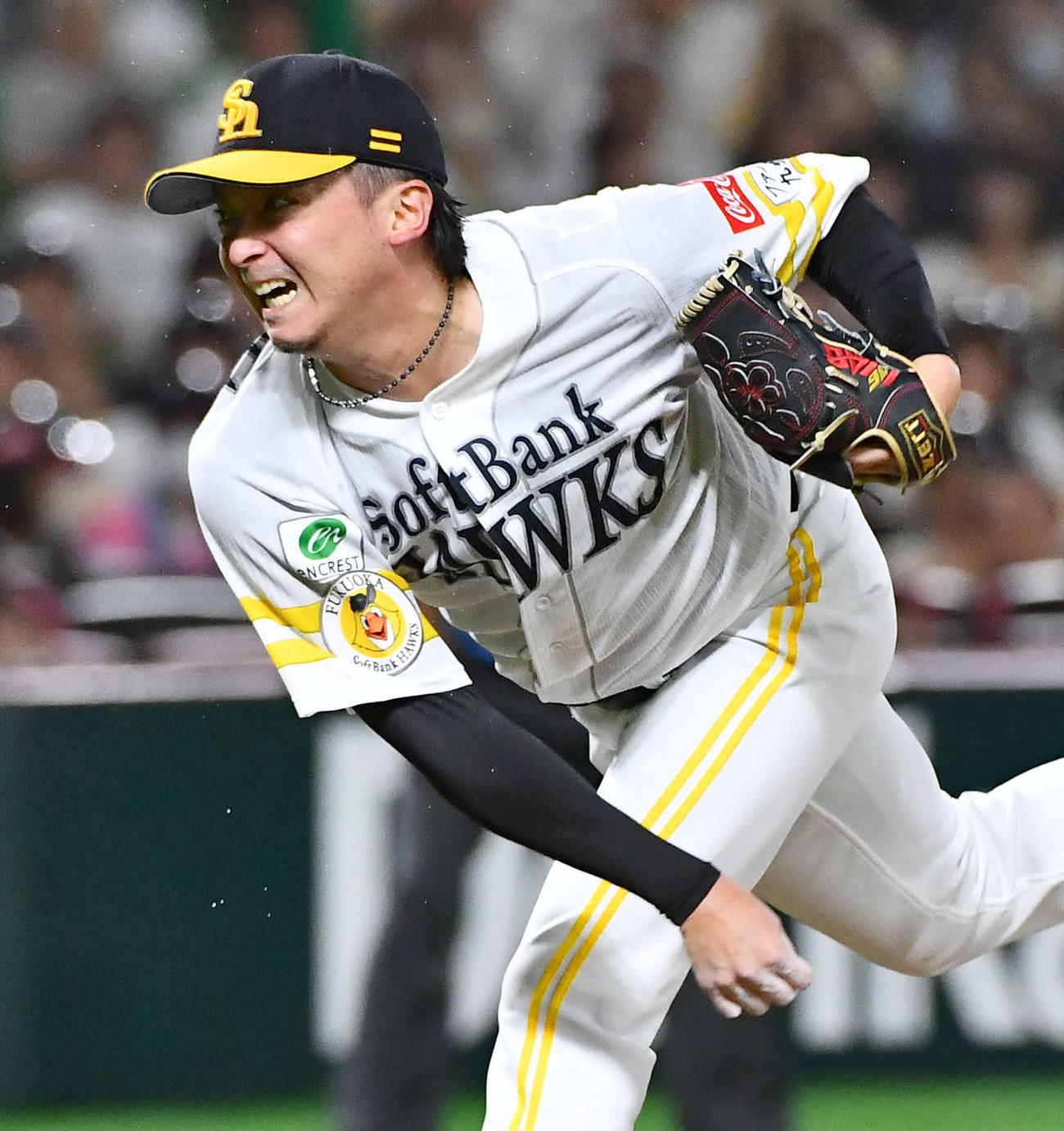 ソフトバンク対西武　ソフトバンク先発の東浜（撮影・岩下翔太）