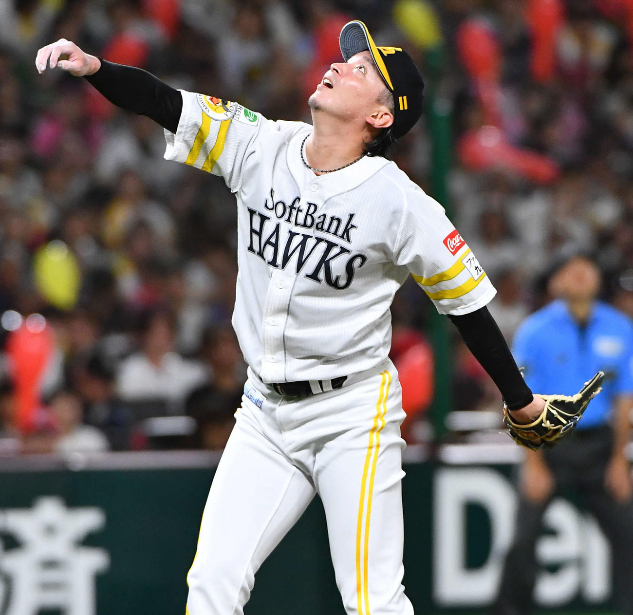 ソフトバンク対西武　7回表西武2死、西川を中飛に抑える東浜（撮影・岩下翔太）