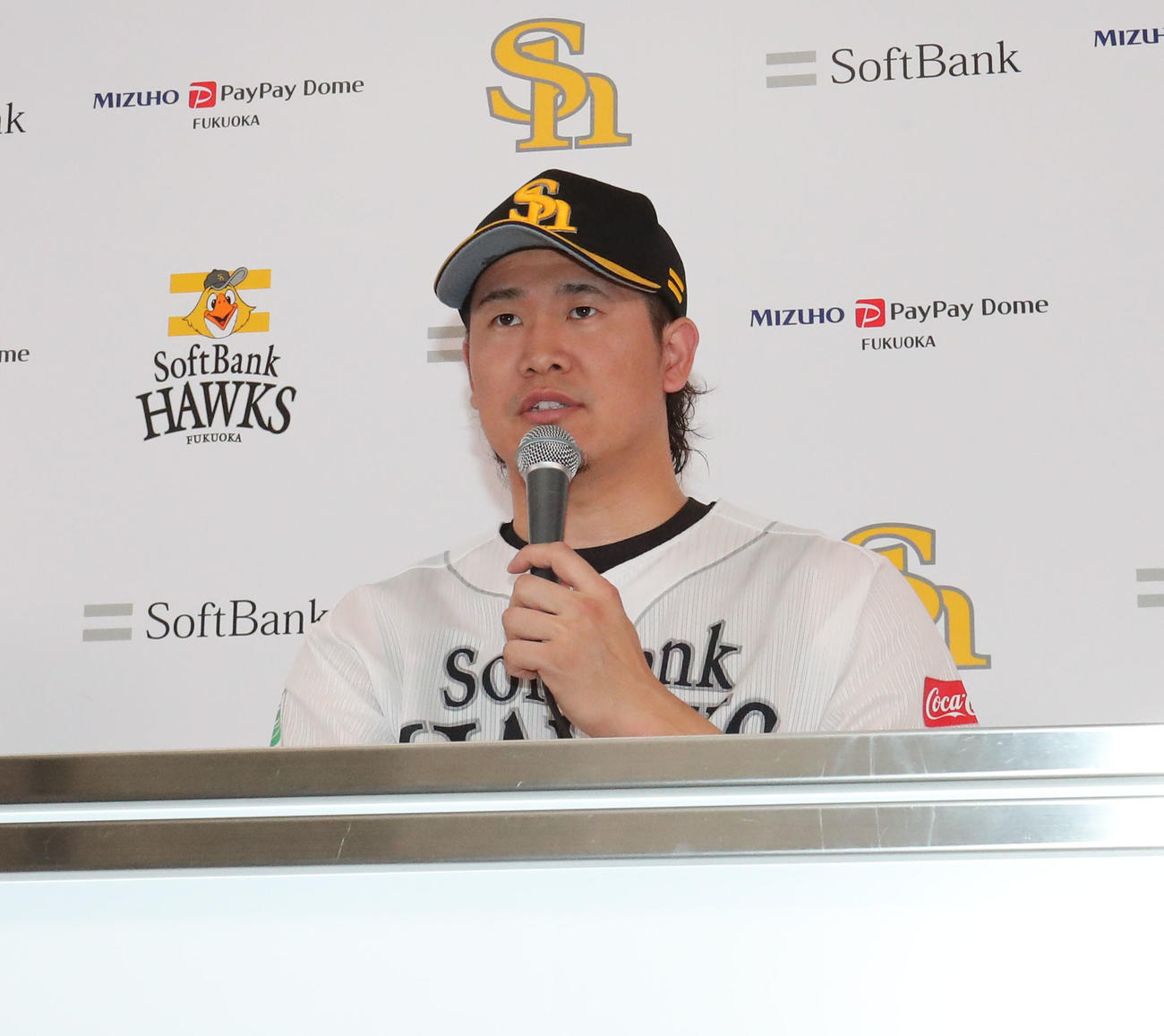 オールスターへの意気込みを語る杉山（撮影・梅根麻紀）