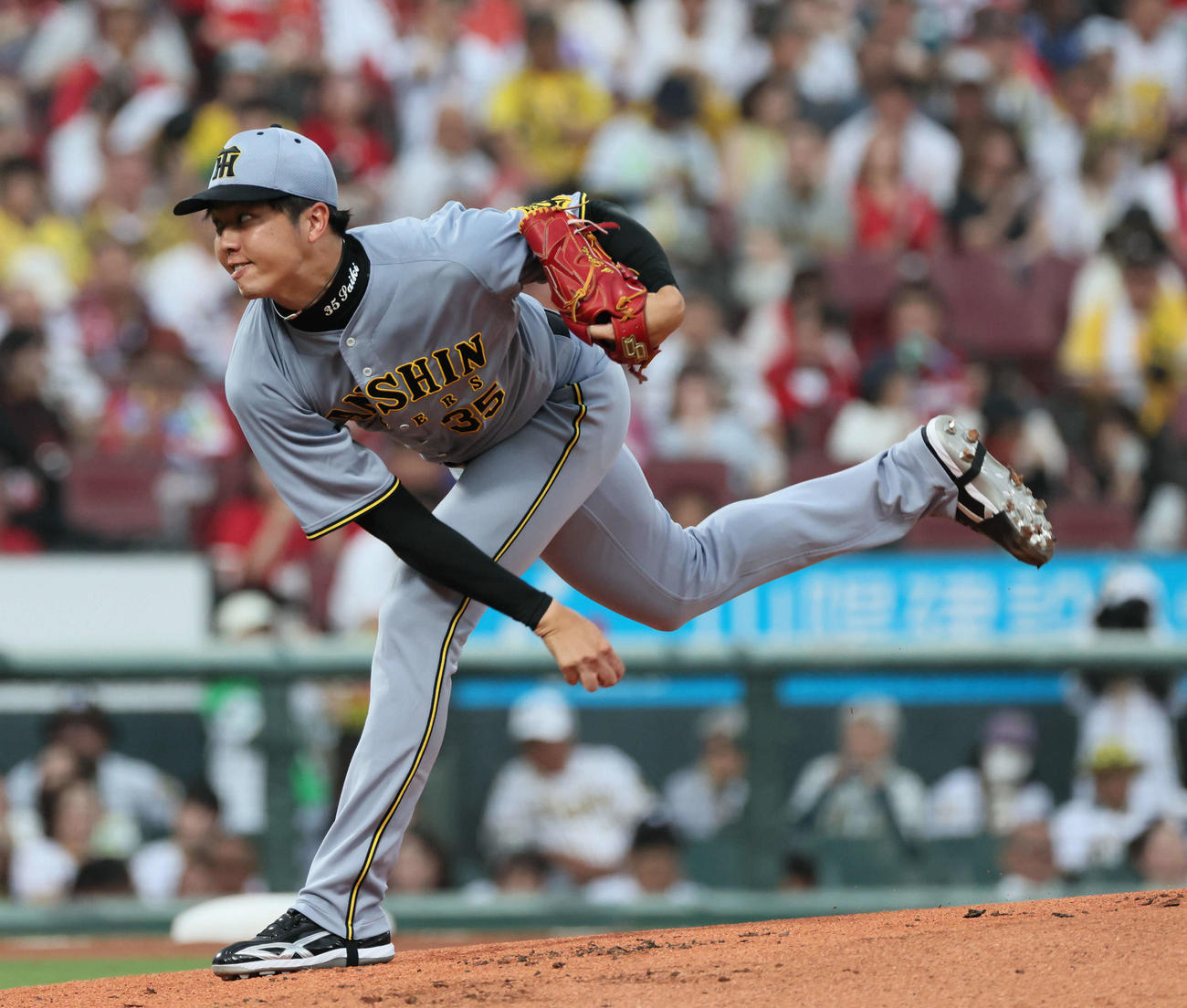 広島対阪神　阪神先発の才木（撮影・加藤孝規）
