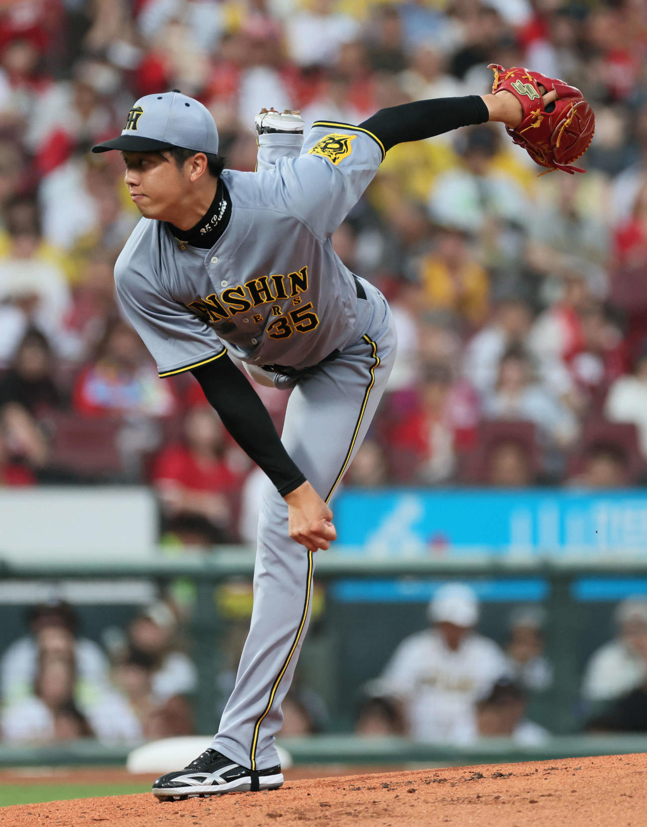 広島対阪神　阪神先発の才木（撮影・加藤孝規）