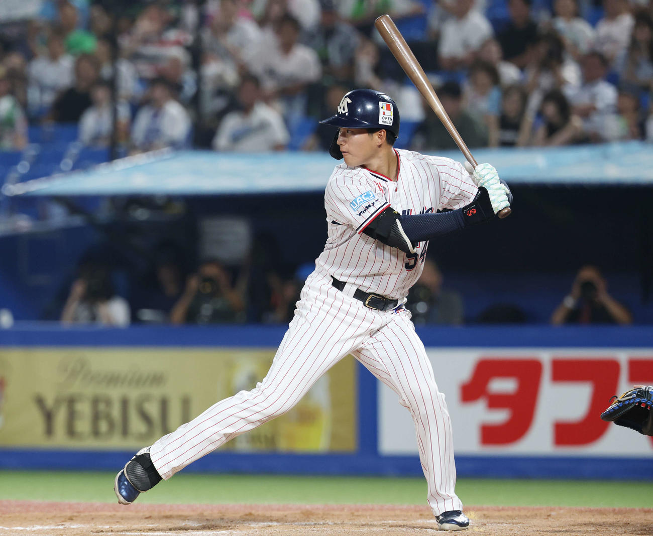 ヤクルト対DeNA 8回裏ヤクルト1死、代打田中（撮影・宮地輝）