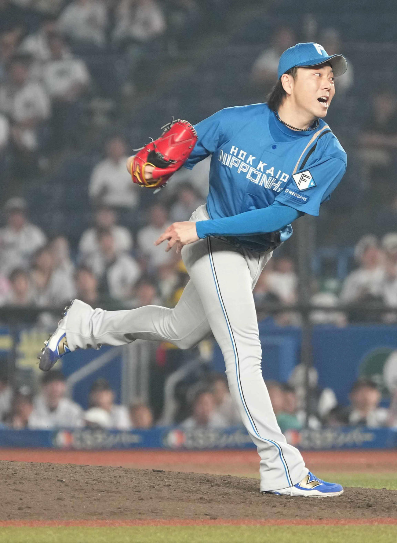ロッテ対日本ハム　日本ハム7番手で登板した宮西（撮影・小沢裕）