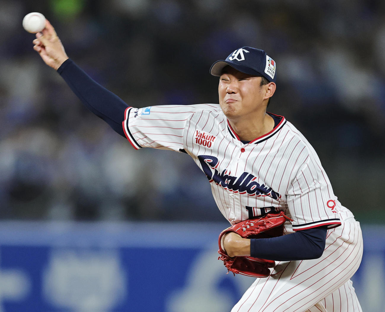 ヤクルト対DeNA　ヤクルト先発の奥川（撮影・野上伸悟