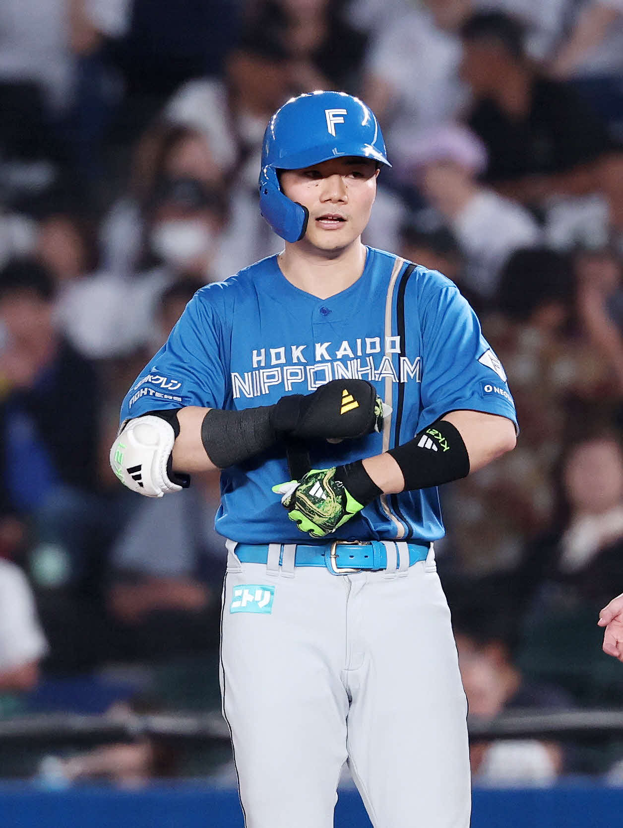 ロッテ対日本ハム　5回表日本ハム無死満塁、清宮幸は右前適時打を放つ（撮影・鈴木正人）