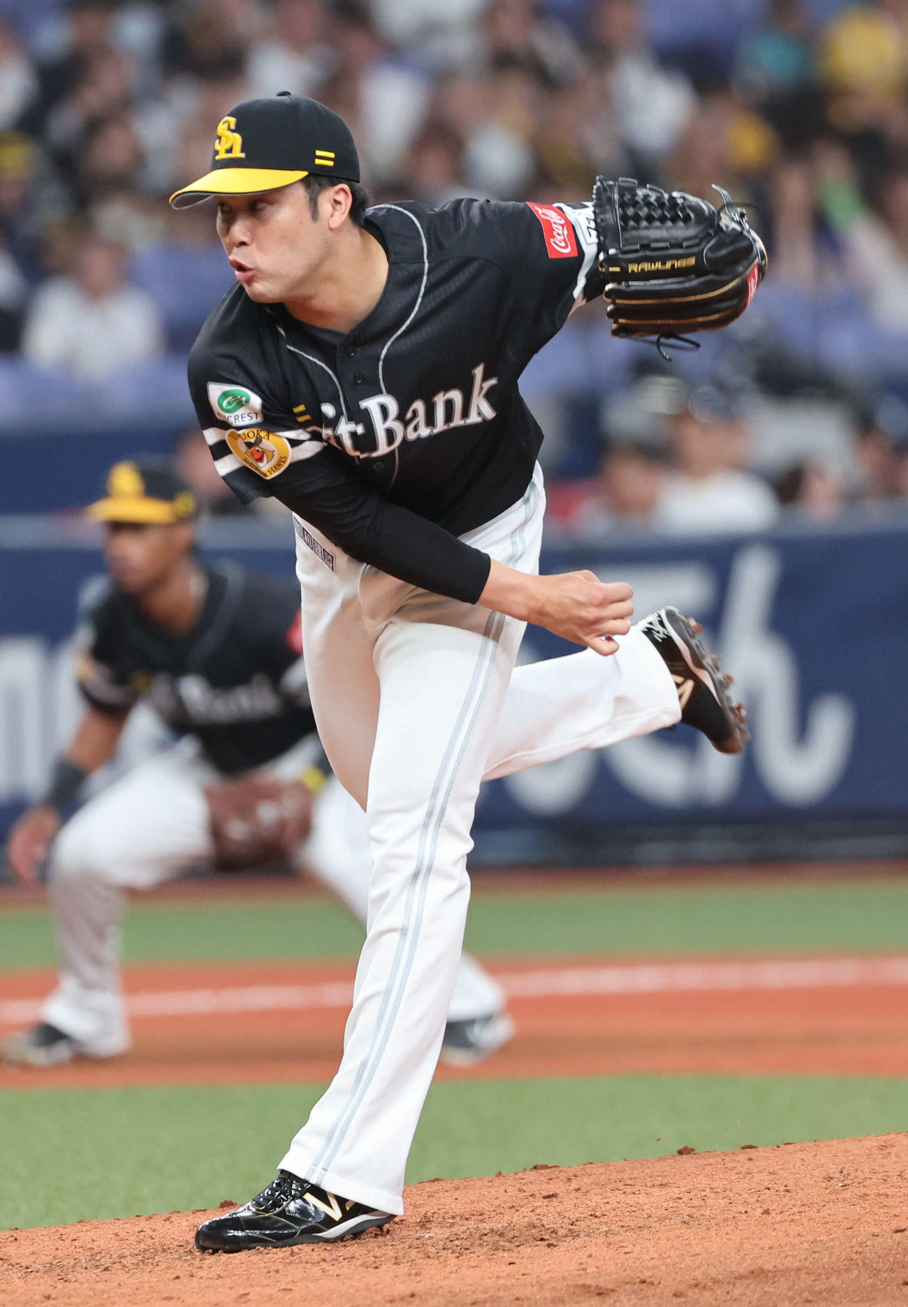 オリックス対ソフトバンク　ソフトバンク2番手の藤井（撮影・西尾就之）
