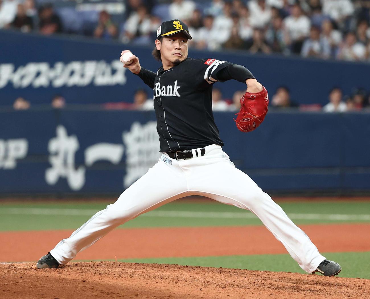 オリックス対ソフトバンク　ソフトバンク3番手の杉山（撮影・上田博志）