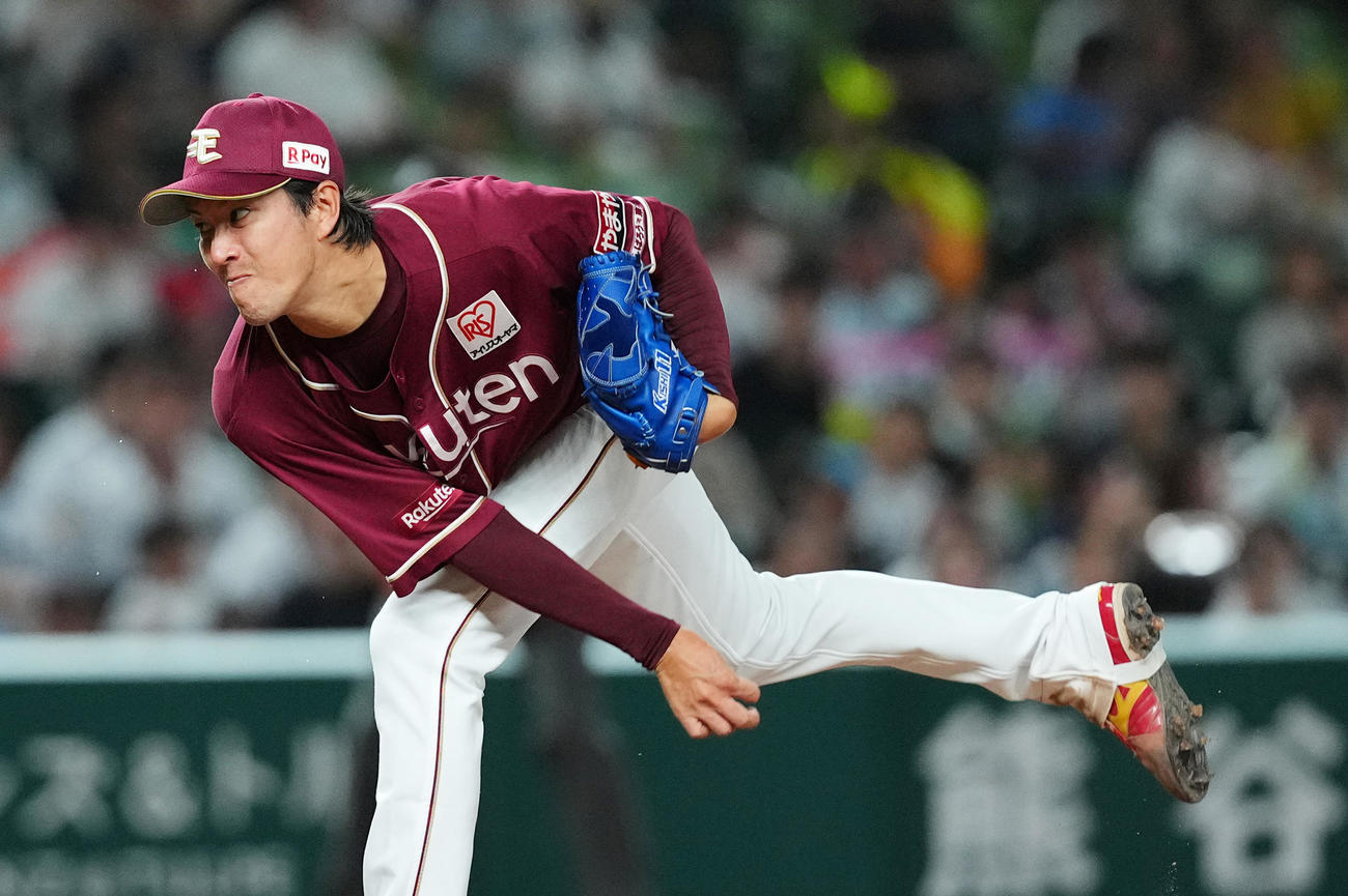 西武対楽天　楽天先発の岸（撮影・菅敏）