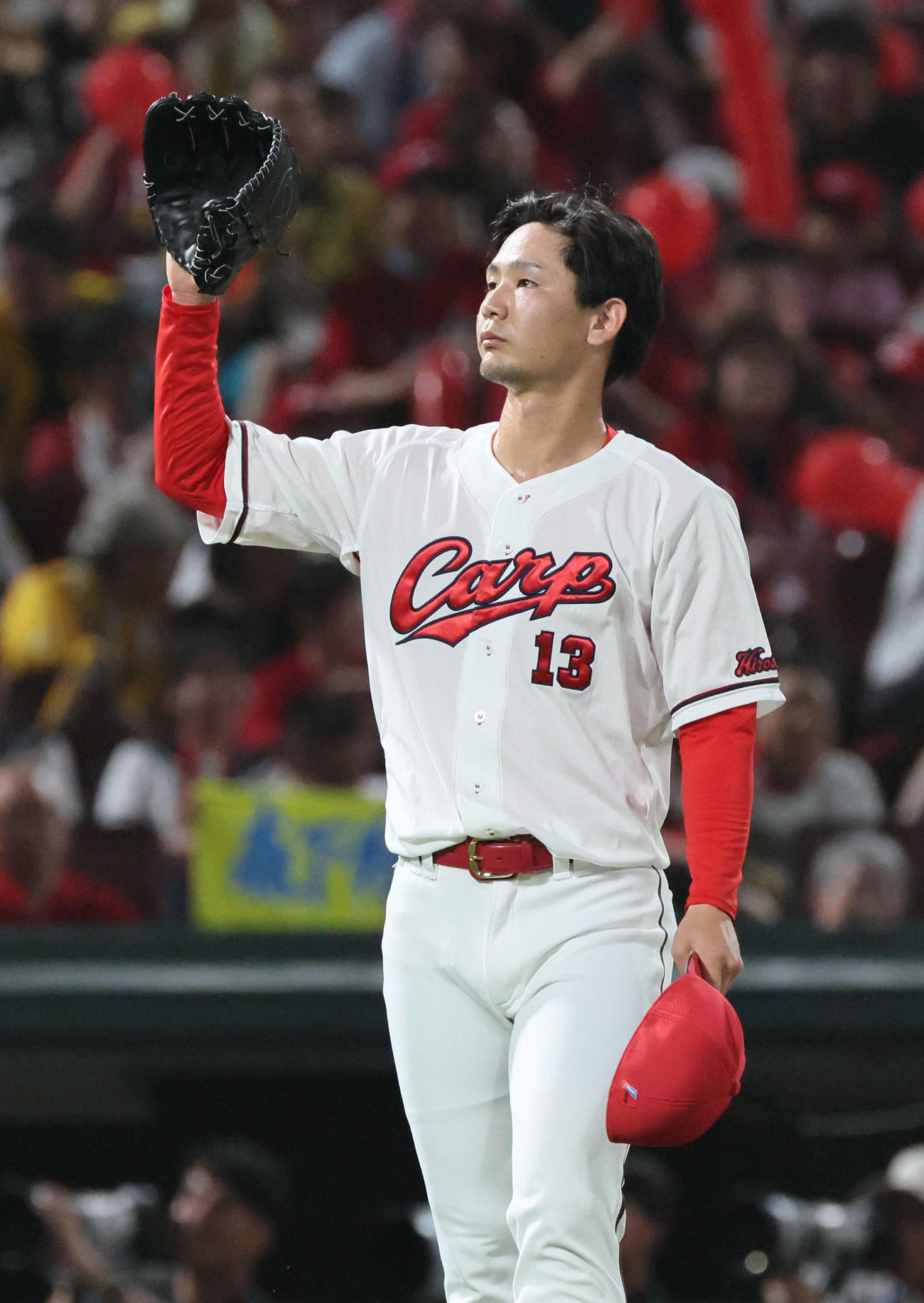 広島対阪神　7回表阪神2死一、二塁、森下に勝ち越しの2点適時二塁打を浴びた森浦（撮影・加藤孝規）