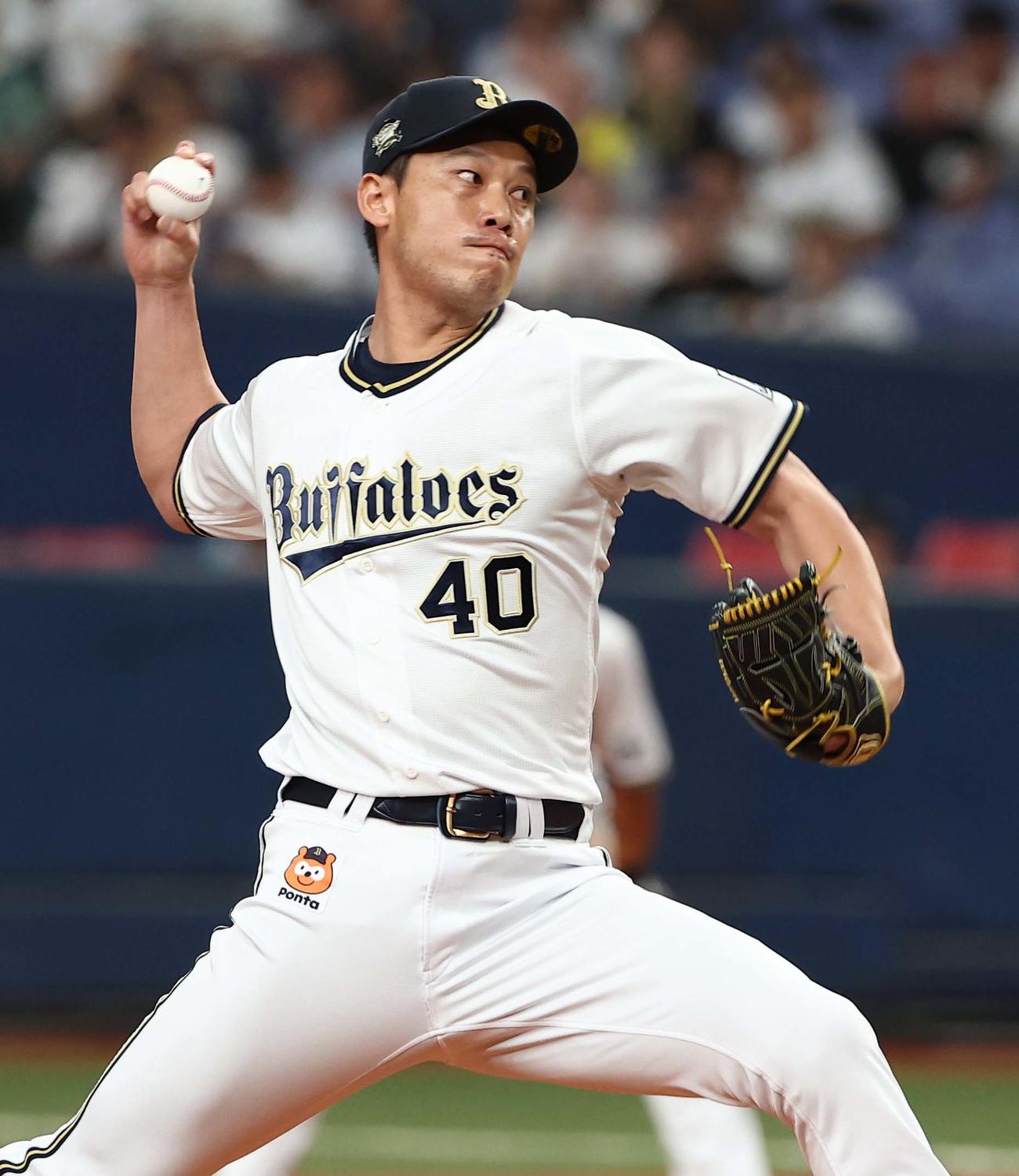 オリックス対ソフトバンク　オリックス3番手の岩崎（撮影・上田博志）