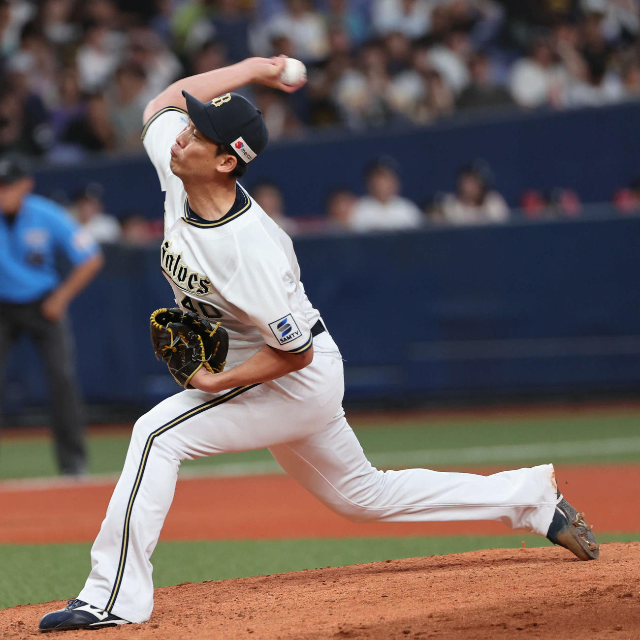オリックス対ソフトバンク　オリックス3番手の岩崎（撮影・西尾就之）