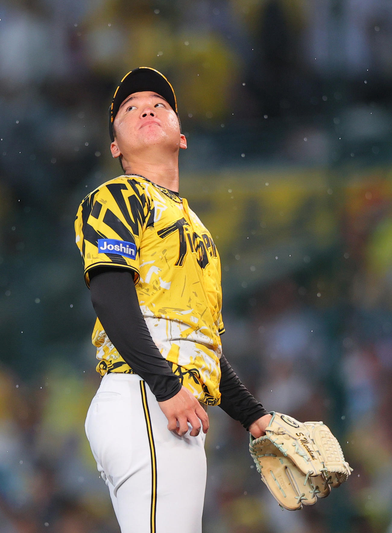 阪神対ヤクルト　2回表ヤクルト2死満塁、村上は内山に左越え満塁本塁打を浴びる（撮影・上山淳一）