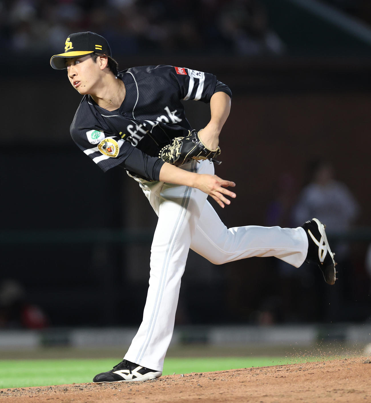 楽天対ソフトバンク　ソフトバンク2番手大山（撮影・水谷安孝）