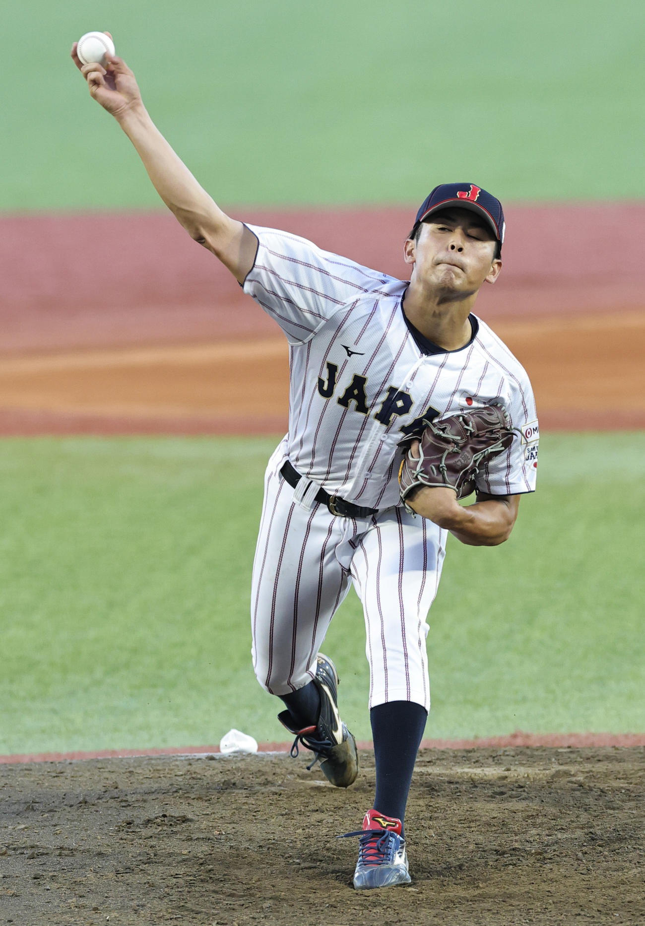 米国対日本　力投する日本・佐藤（撮影・野上伸悟）