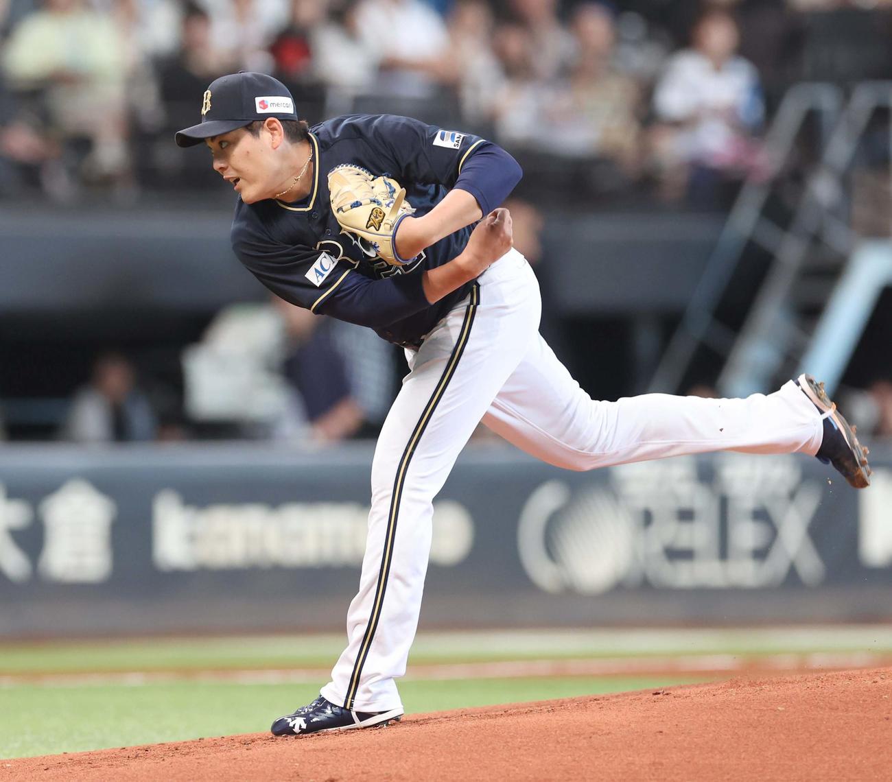 日本ハム対オリックス　オリックス先発の九里（撮影・黒川智章）