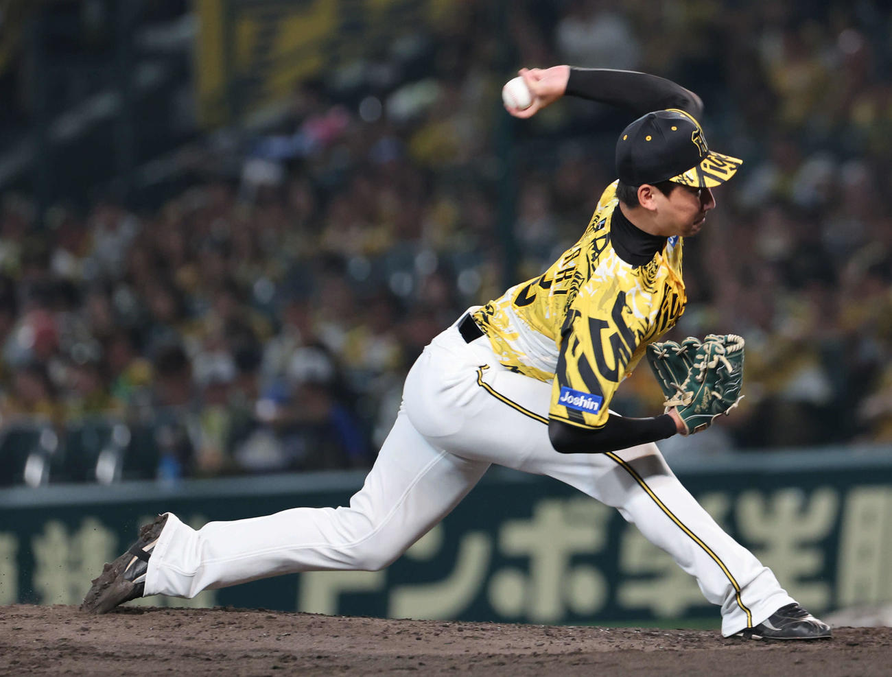 阪神対ヤクルト　最後を締めくくった阪神3番手の岩崎（撮影・西尾就之）