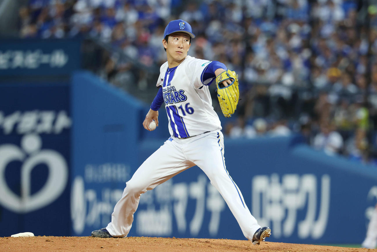 DeNA対巨人　DeNA先発の大貫（撮影・宮地輝）