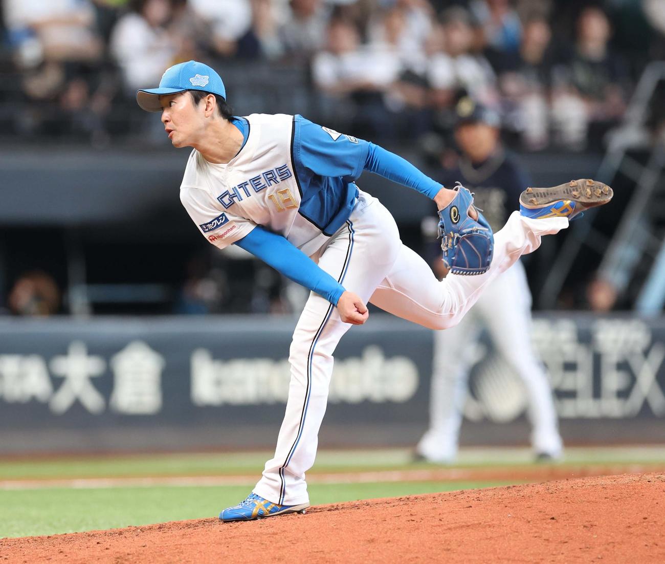 日本ハム対オリックス　7回に登板の玉井（撮影・黒川智章）