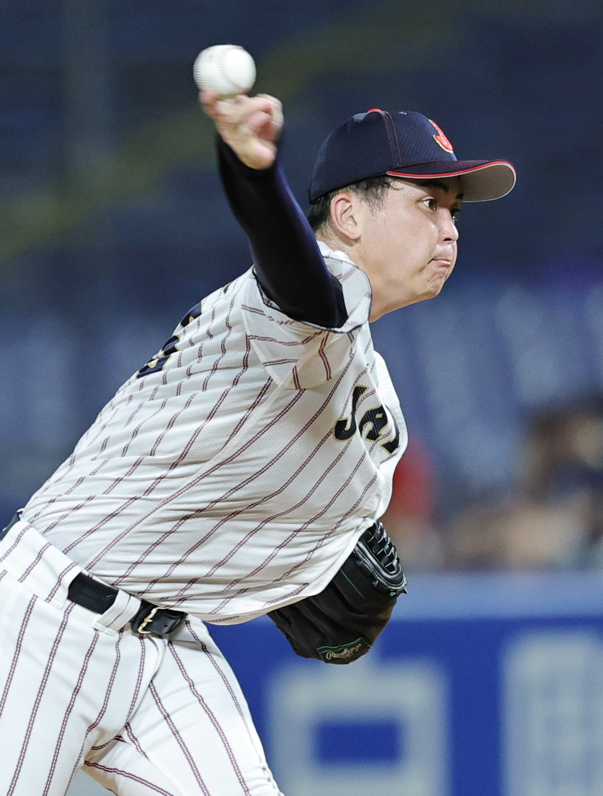 米国対日本　力投する日本・中西（撮影・野上伸悟）