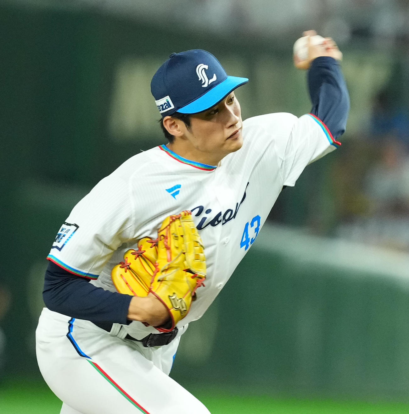 西武対日本ハム　8回、西武2番手の羽田（撮影・菅敏）