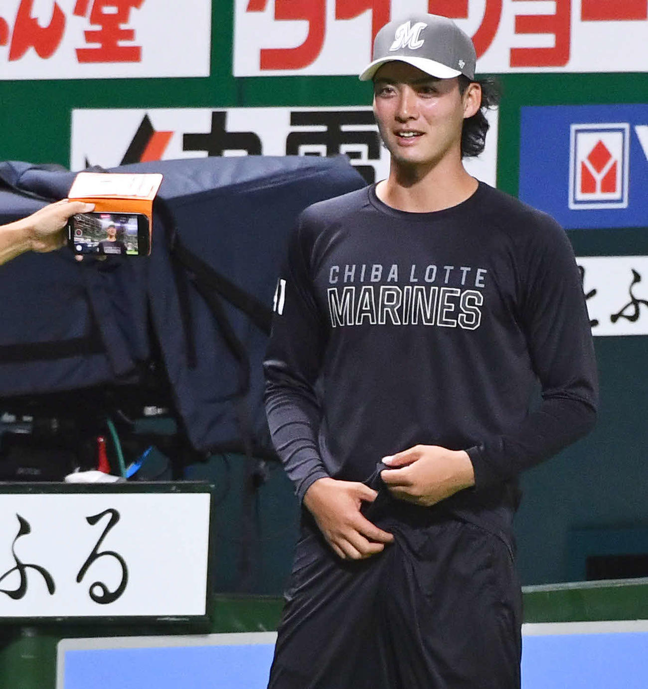 ソフトバンク対ロッテ　1軍に合流したロッテ一條（撮影・岩下翔太）