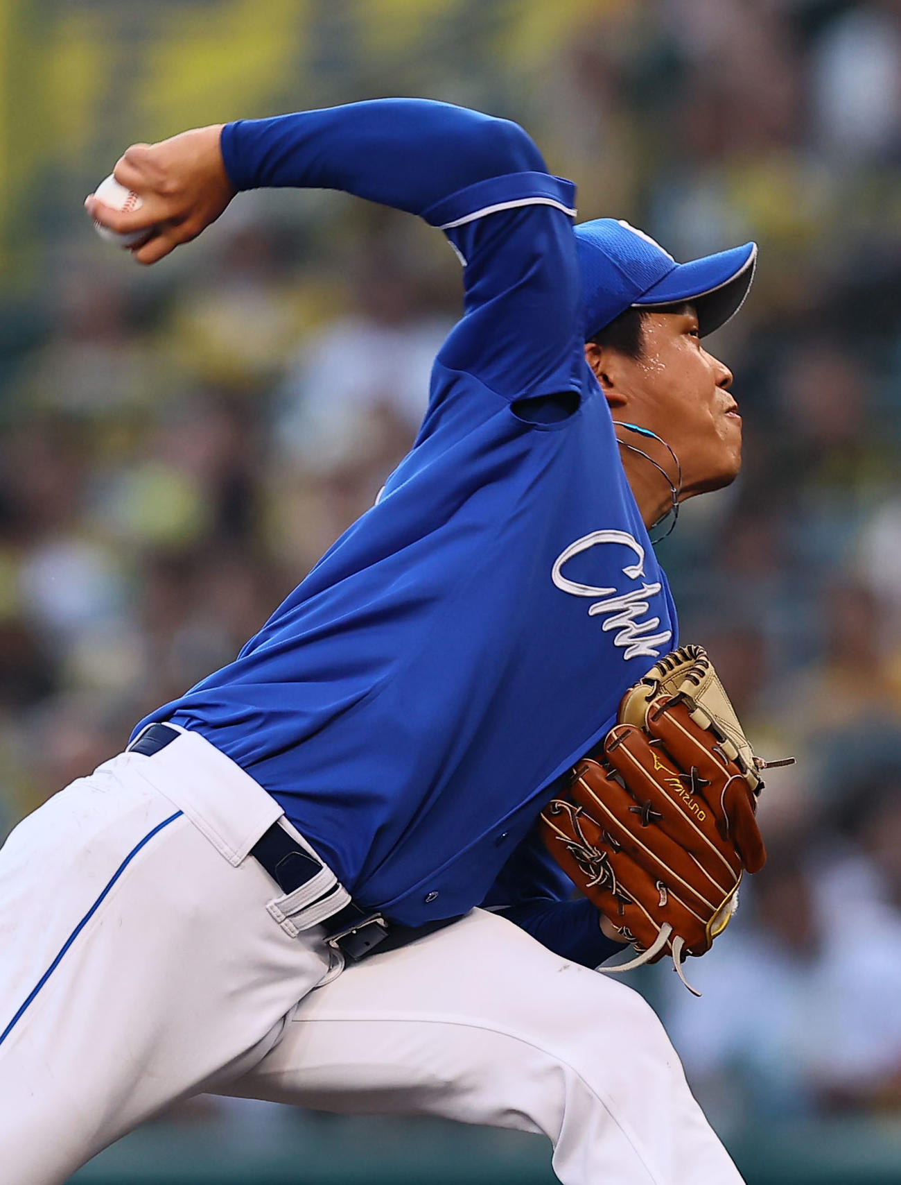 阪神対中日　中日先発の柳（撮影・藤尾明華）