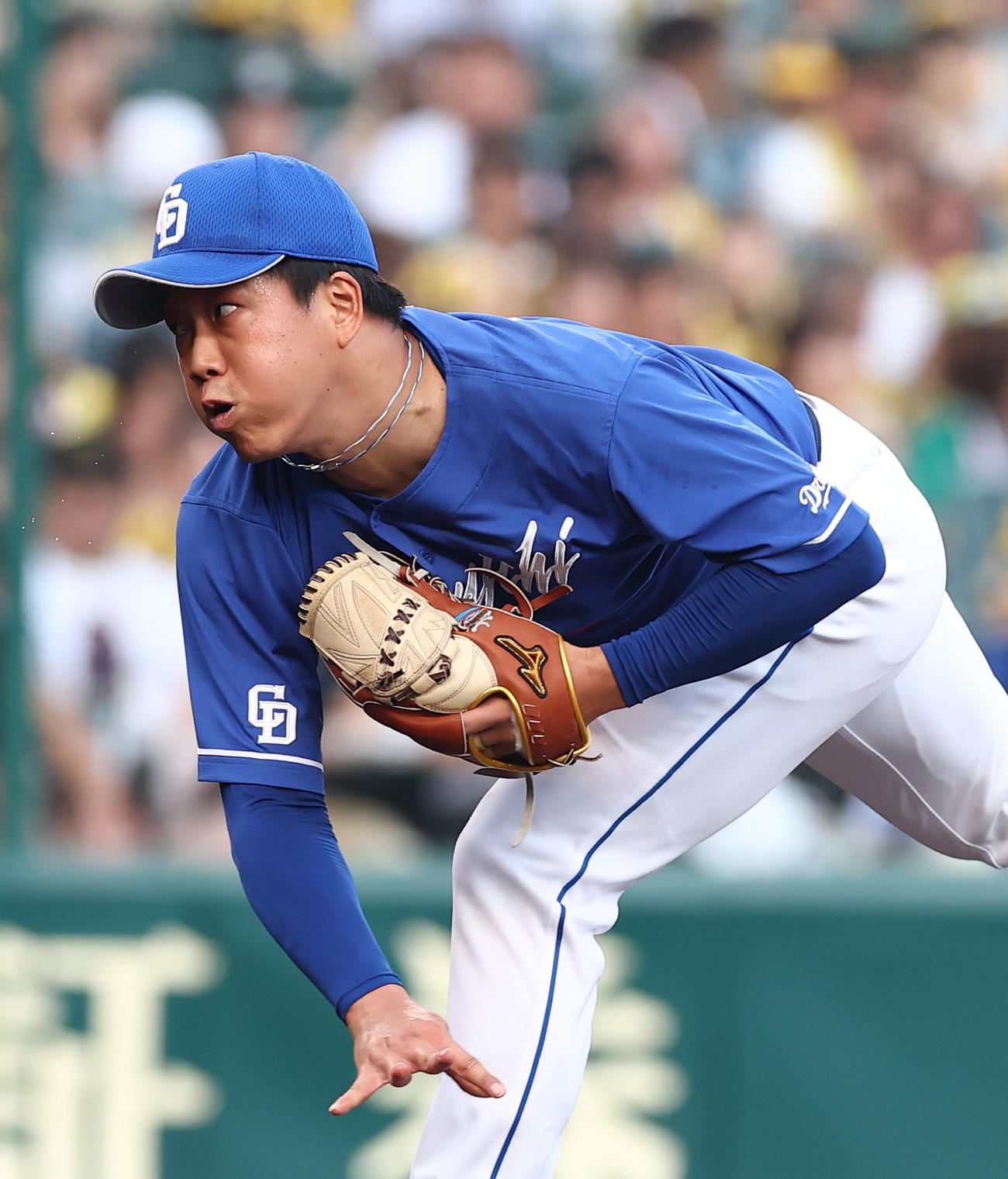 阪神対中日　中日先発の柳（撮影・上田博志）